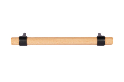 Mantara Walden Handle W-0035 is a modern zinc alloy and beech wood handle in  black ideal for kitchen and dresser drawers.