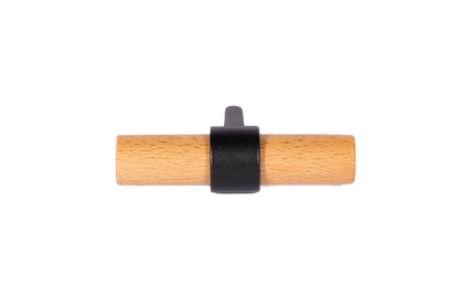 Mantara Walden Handle  W-0035 is a modern zinc alloy and beech wood Tbar handle in  black, ideal for kitchen and dresser drawers.
