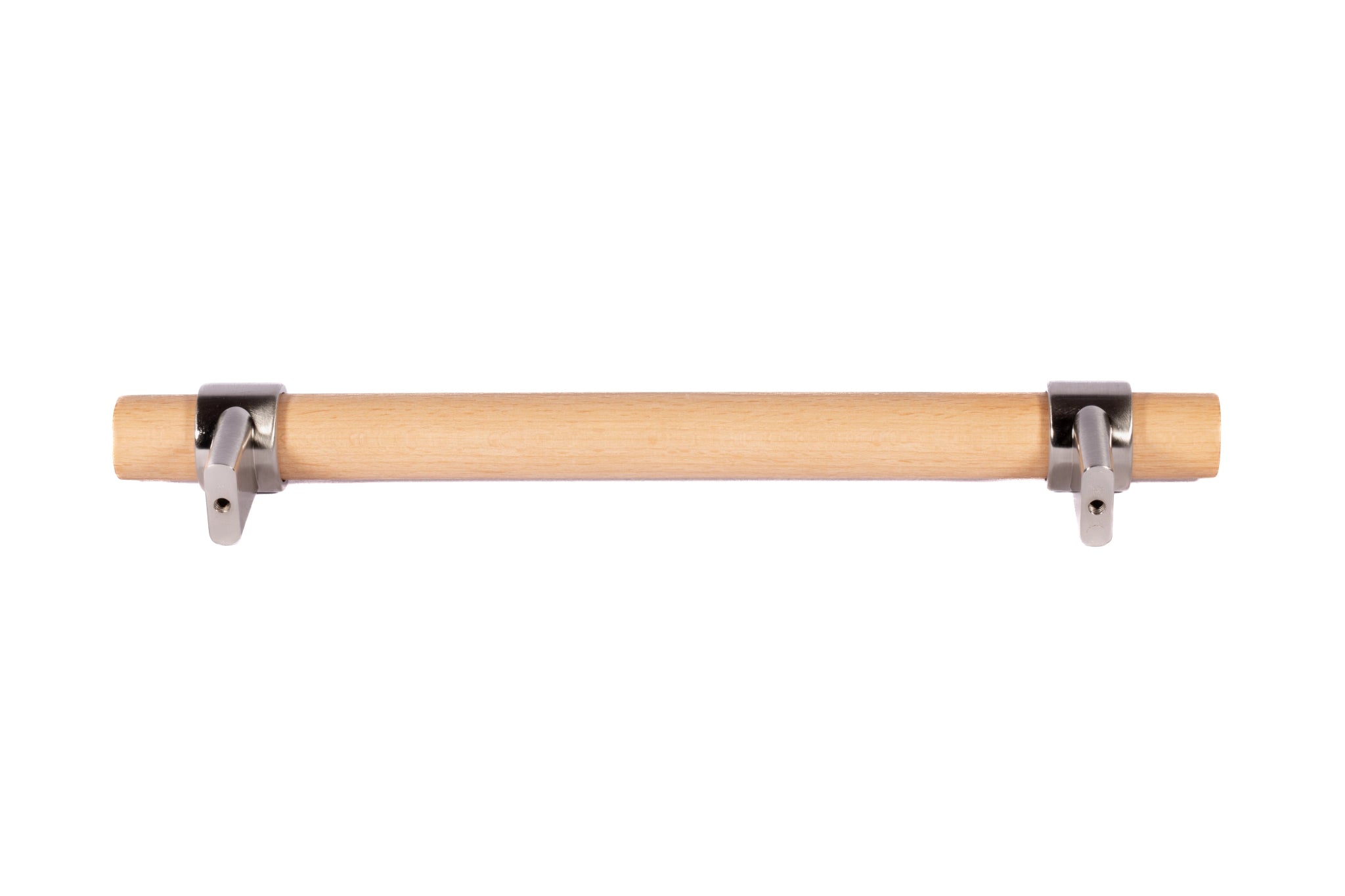 Mantara Walden Handle W-0035 is a modern zinc alloy and beech wood handle in silver ideal for kitchen and dresser drawers.
