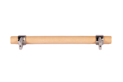 Mantara Walden Handle W-0035 is a modern zinc alloy and beech wood handle in silver ideal for kitchen and dresser drawers.