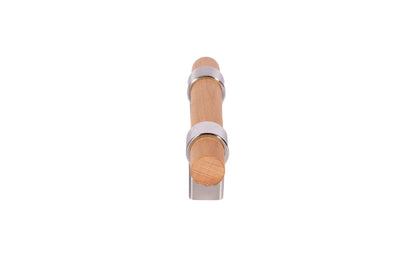 Mantara Walden Handle W-0035 is a modern zinc alloy and beech wood handle in silver ideal for kitchen and dresser drawers.