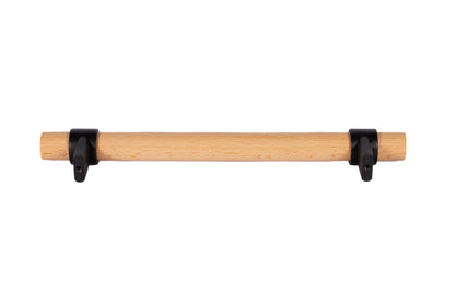 Mantara Walden Handle W-0035 is a modern zinc alloy and beech wood handle in  black ideal for kitchen and dresser drawers.