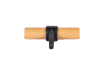 Mantara Walden Handle  W-0035 is a modern zinc alloy and beech wood Tbar handle in  black, ideal for kitchen and dresser drawers.