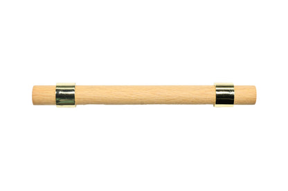 Mantara Walden Handle W-0035 is a modern zinc alloy and beech wood handle in gold, ideal for kitchen and dresser drawers.