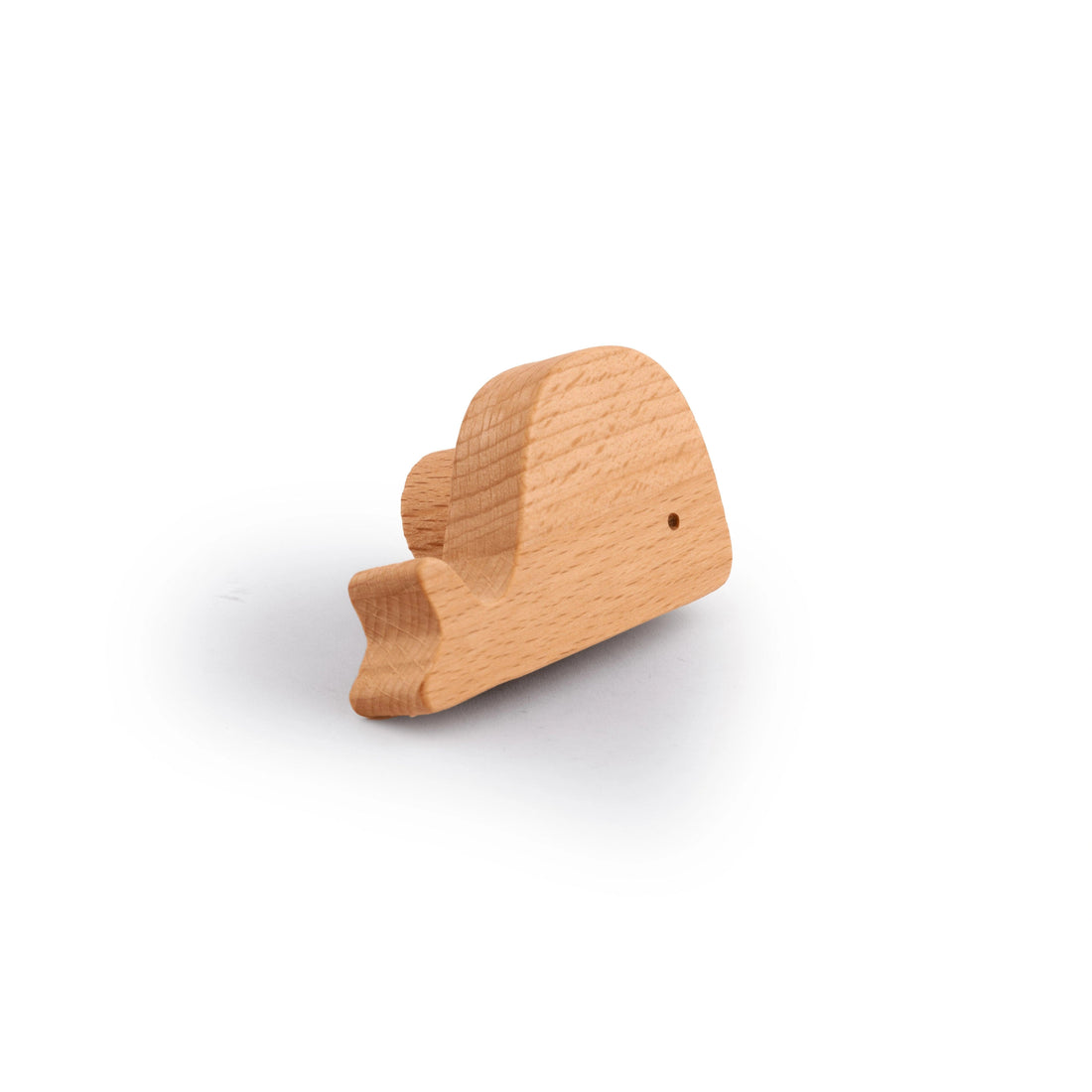 Mantara Whale Wooden Hook W-0024 is a modern wood knob and wall hook in brushed  beige finish, ideal for kids&