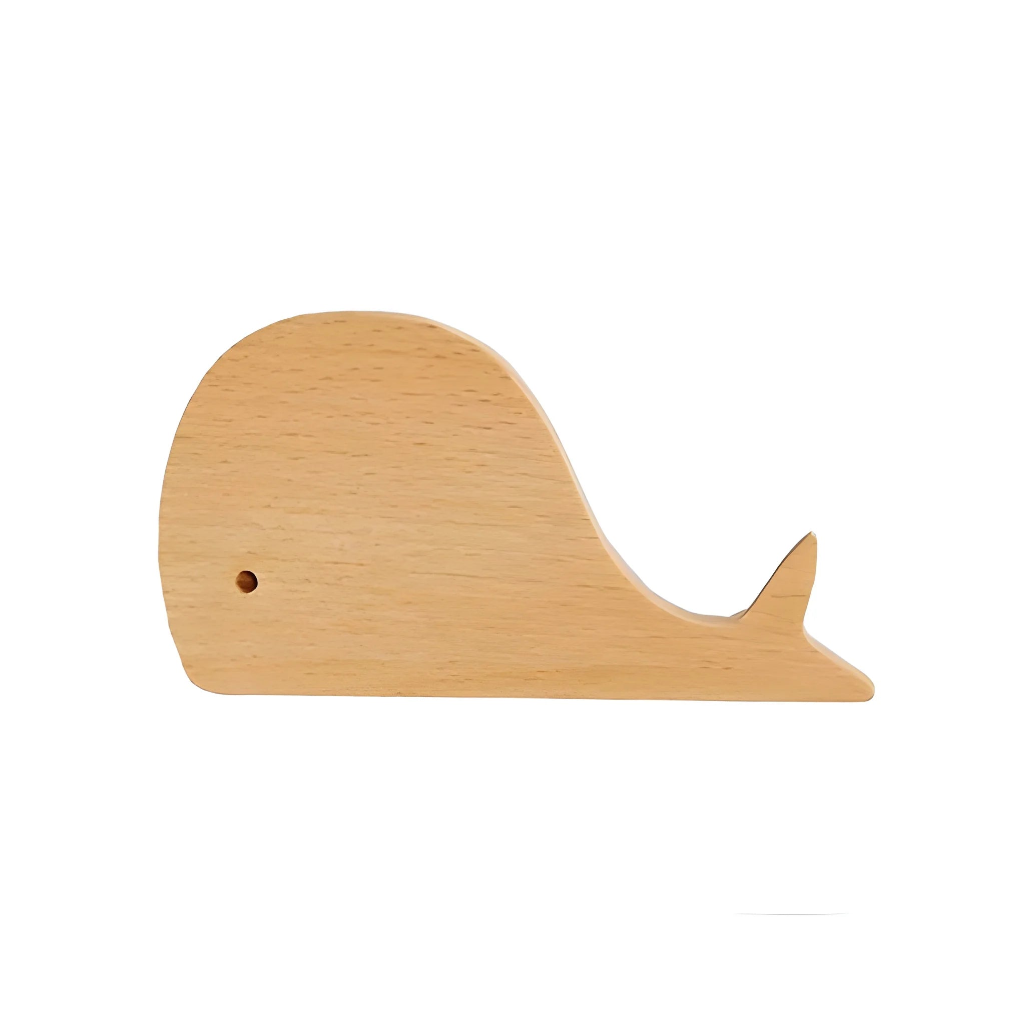 Mantara Whale Wooden Hook W-0024 is a modern wood knob and wall hook in brushed  beige finish, ideal for kids&
