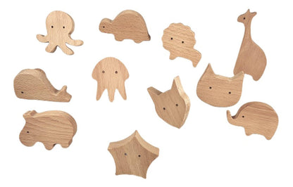 Whale Wooden Hook Hook 40mm / Brown / Wood - M A N T A R A