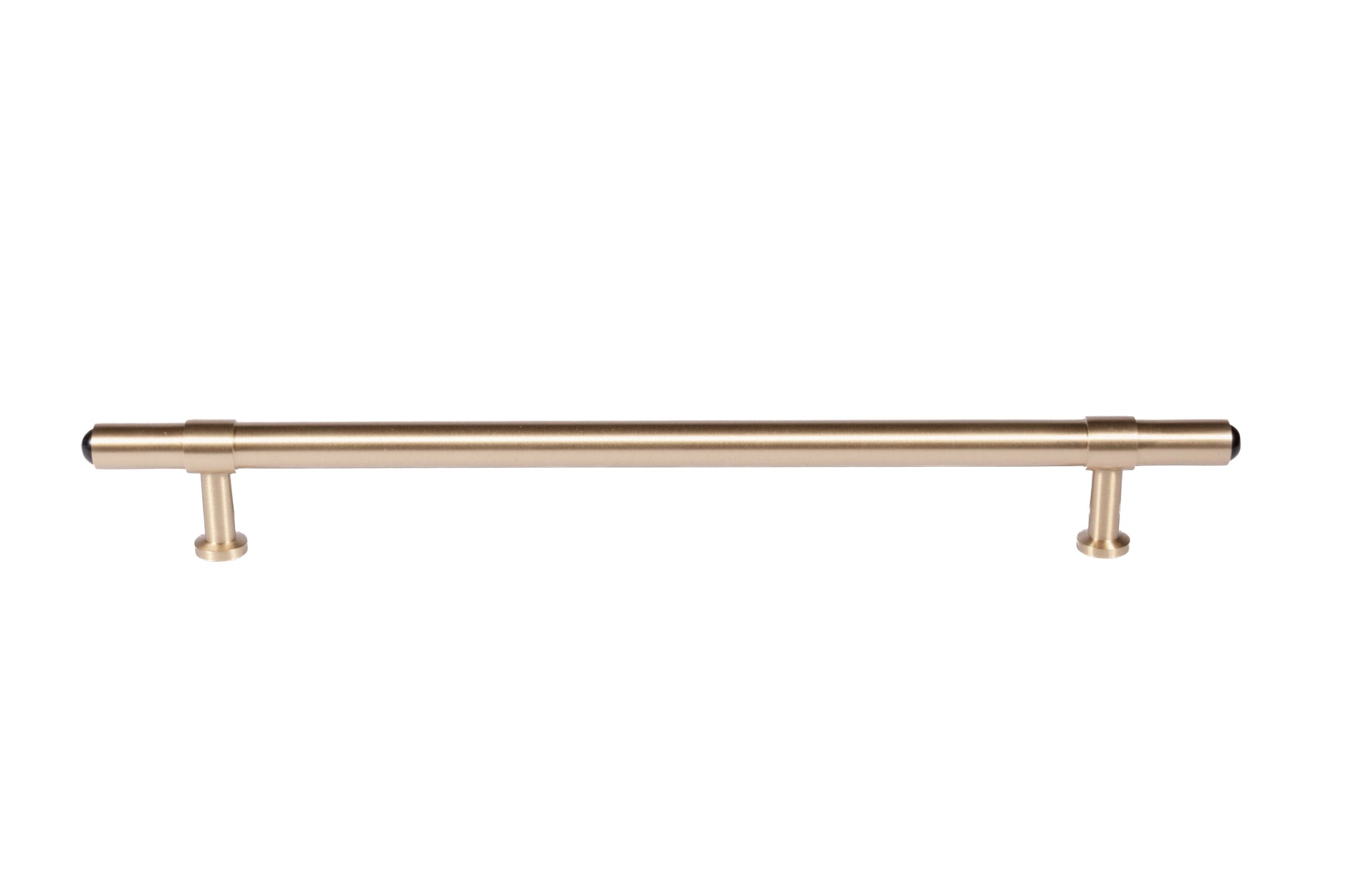 The Zania Handle by Mantara B-0111 is a modern brushed brass handle in gold, ideal for kitchens, dressers, and cabinets.