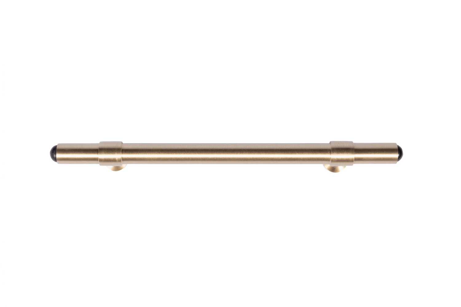 The Zania Handle by Mantara B-0111 is a modern brushed brass handle in gold, ideal for kitchens, dressers, and cabinets.