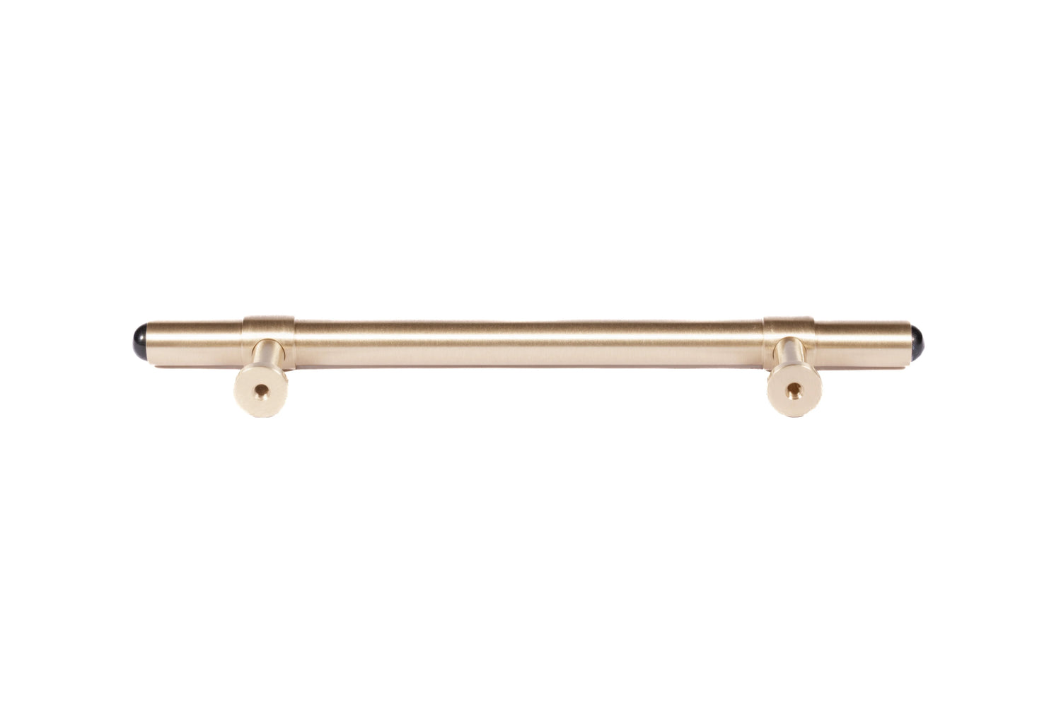 The Zania Handle by Mantara B-0111 is a modern brushed brass handle in gold, ideal for kitchens, dressers, and cabinets.